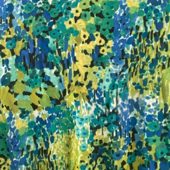 Floral Sleeveless Dress - Blue and Green - Picture 3 of 7